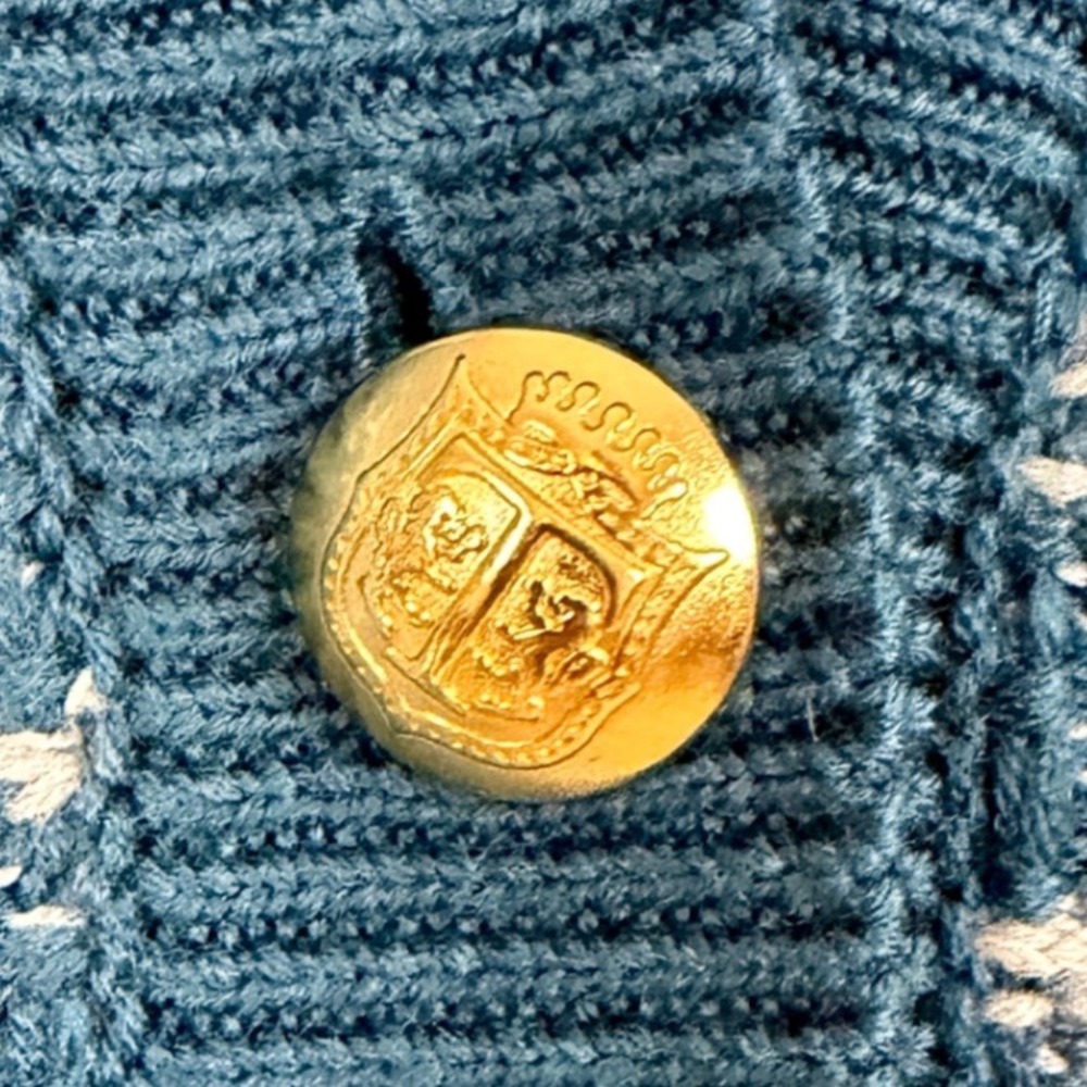 Talbots Pure Merino Wool Cardigan Classic Plaid Button Front M Old Money Capsule - Picture 5 of 7